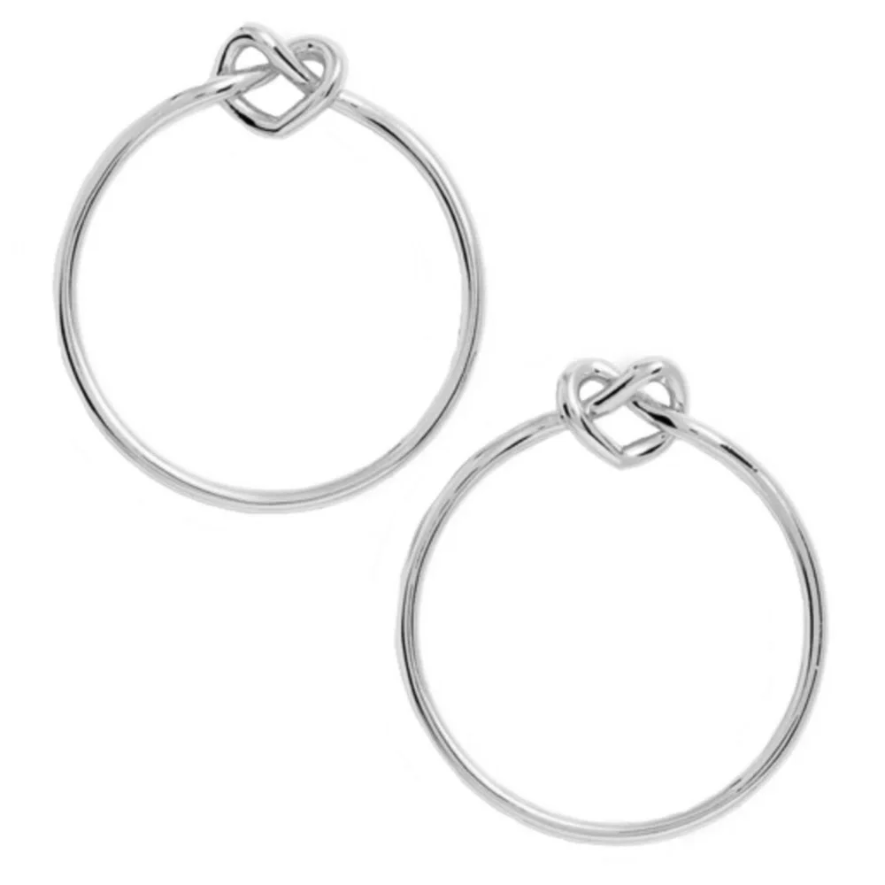 KATE SPADE • Silver Loves Me Knot Hoop Earrings - Picture 1 of 4
